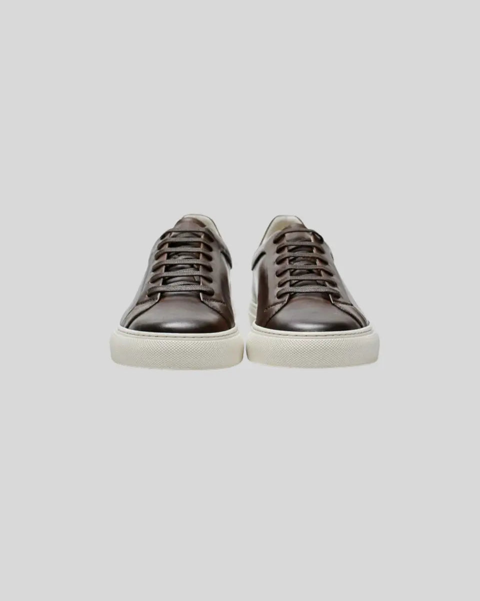 Klassische Braune Oxford Sneakers Herren aus Leder