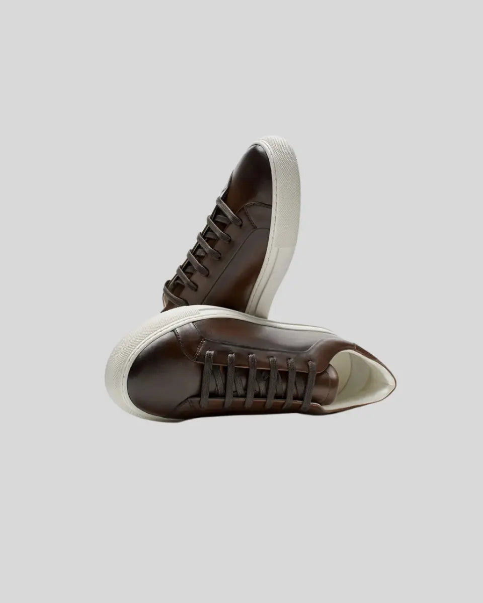 Klassische Braune Oxford Sneakers Herren aus Leder