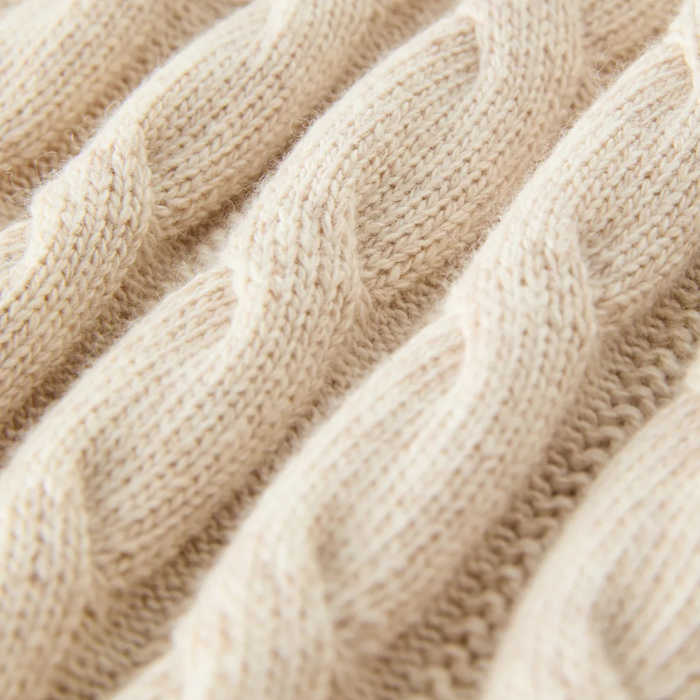 Classic cardigan women with cable pattern