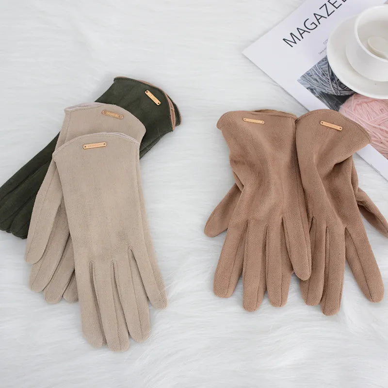 Klassische Suède Handschuhe mit -Futter