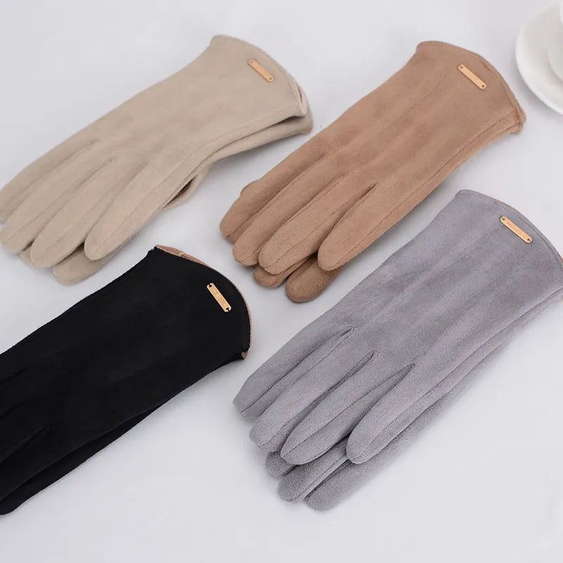 Klassische Suède Handschuhe mit -Futter