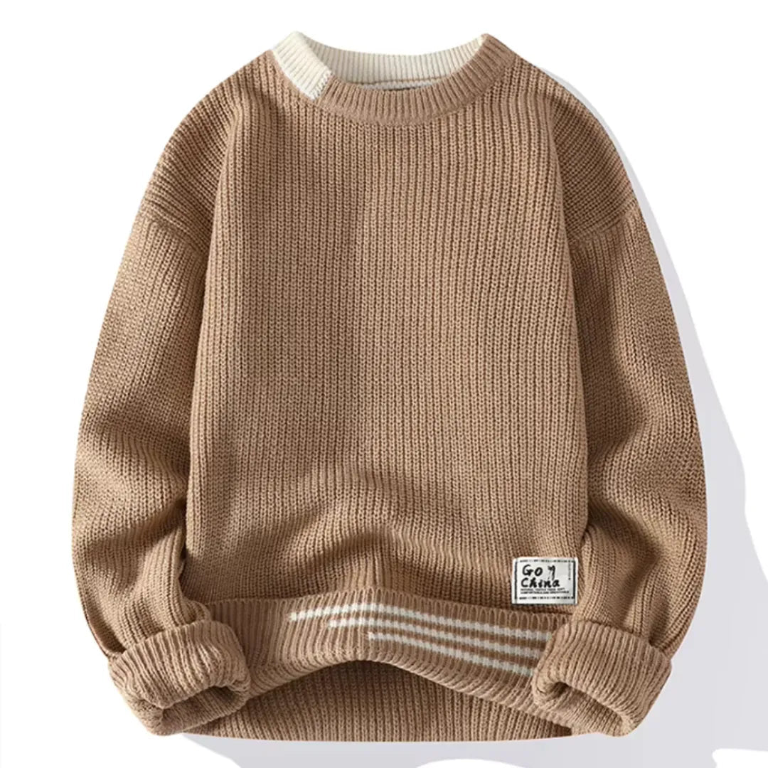 Klassischer Crewneck Pullover aus weichem Strick