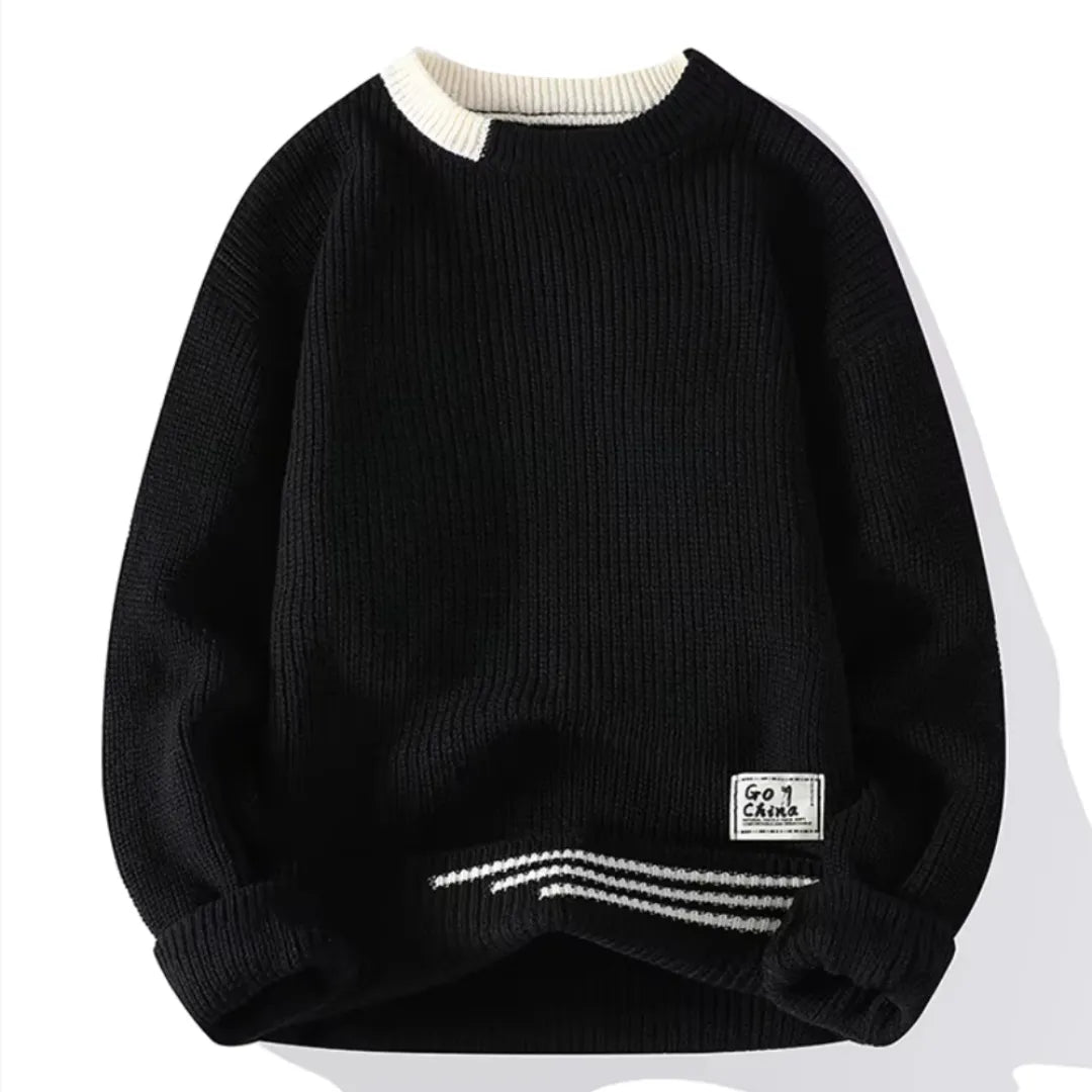 Klassischer Crewneck Pullover aus weichem Strick