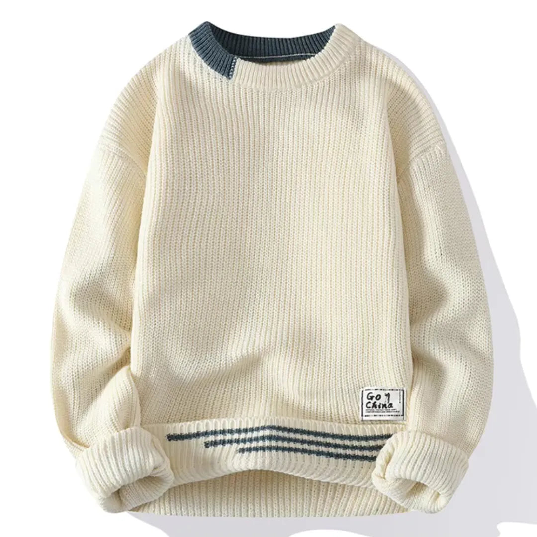 Klassischer Crewneck Pullover aus weichem Strick