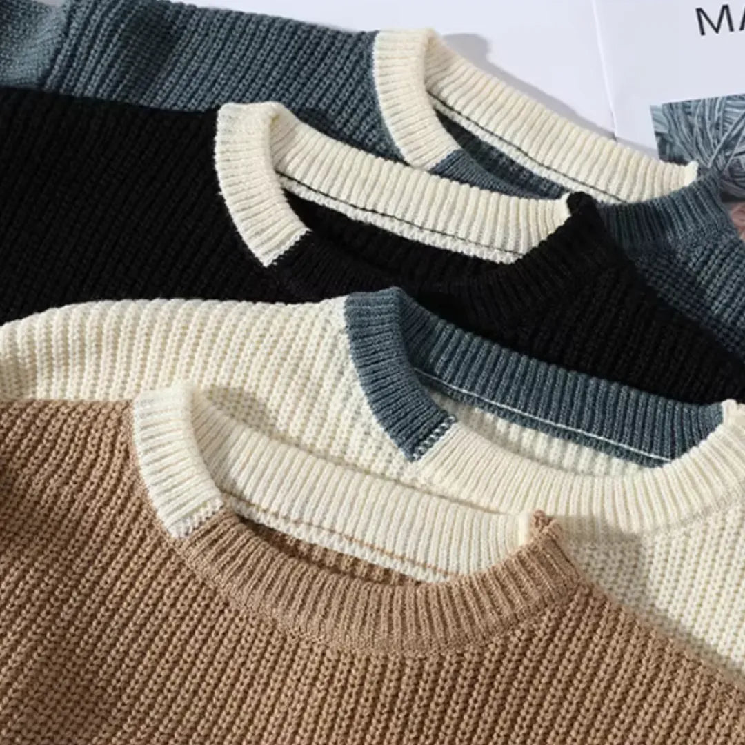Klassischer Crewneck Pullover aus weichem Strick