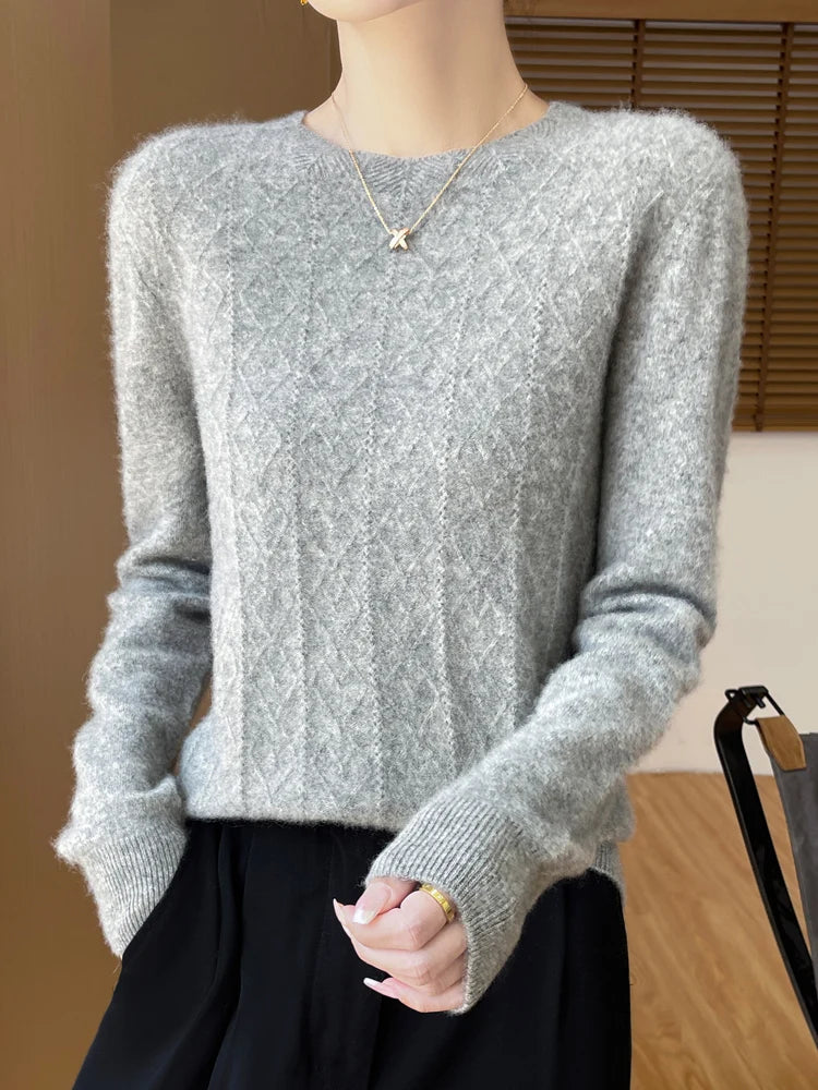 Klassischer Merino Wollpullover für Frauen
