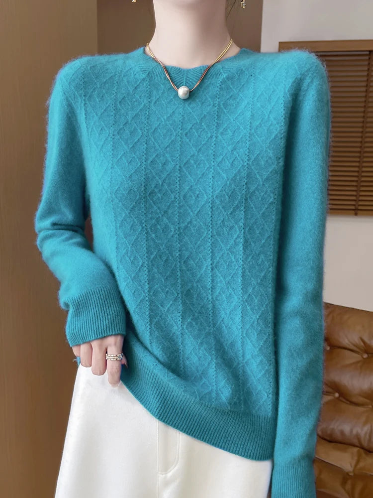 Klassischer Merino Wollpullover für Frauen