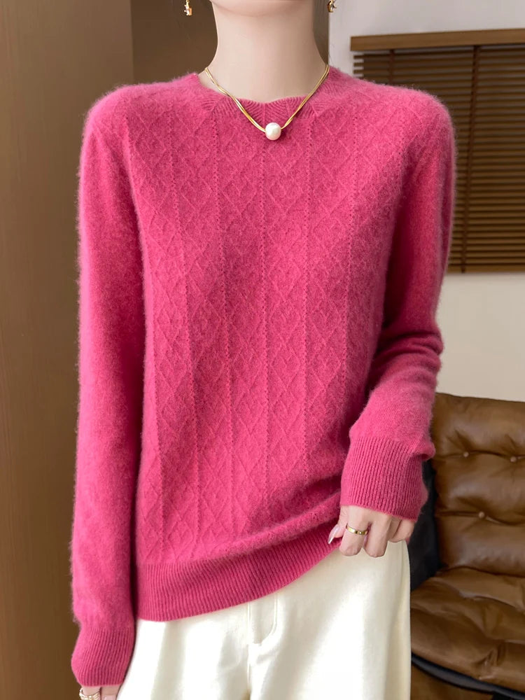 Klassischer Merino Wollpullover für Frauen