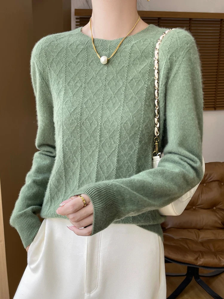 Klassischer Merino Wollpullover für Frauen