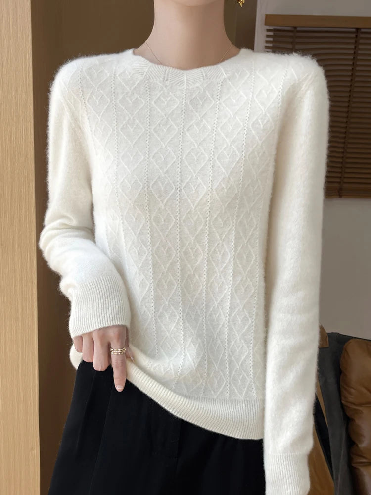 Klassischer Merino Wollpullover für Frauen