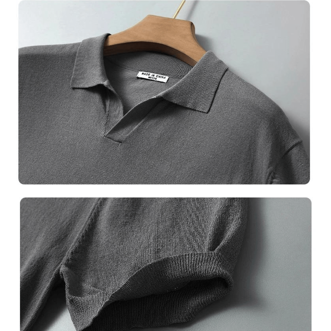 Kurzarm Strickpolo für Herren