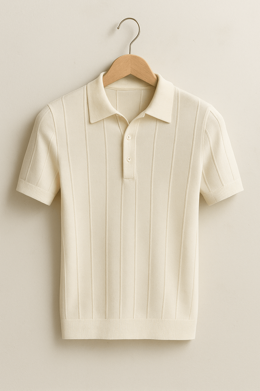 Kurzarm Strickpoloshirt mit klassischem Kragen und elastischem Material