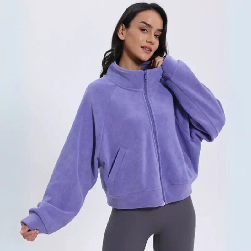 Kurze Weste aus weichem Polarfleece für Damen und Herren – Hoher Kragen, Reißverschluss, Ideal für Sport und Freizeit 9