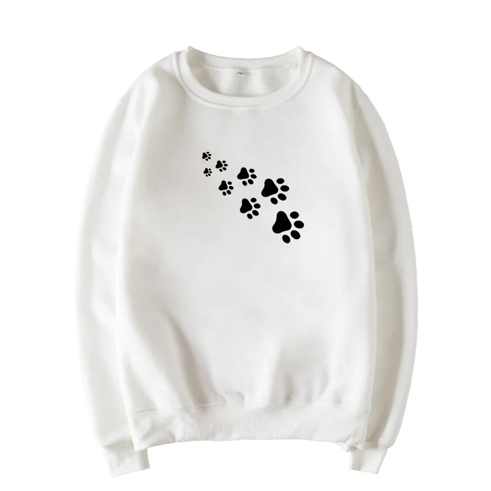 Damenpullover aus Fleece mit Bärenpfoten-Print