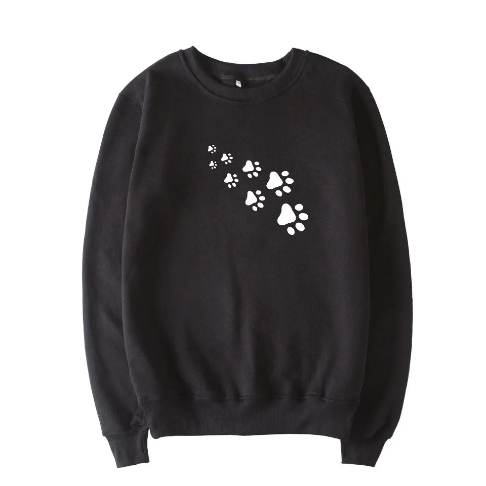 Damenpullover aus Fleece mit Bärenpfoten-Print