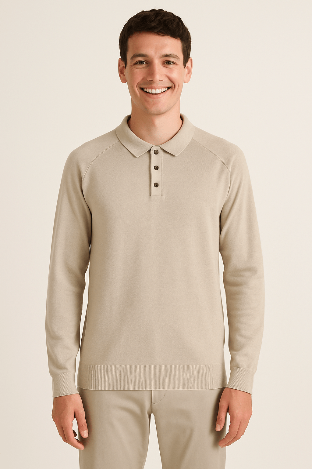 Langarm Poloshirt
