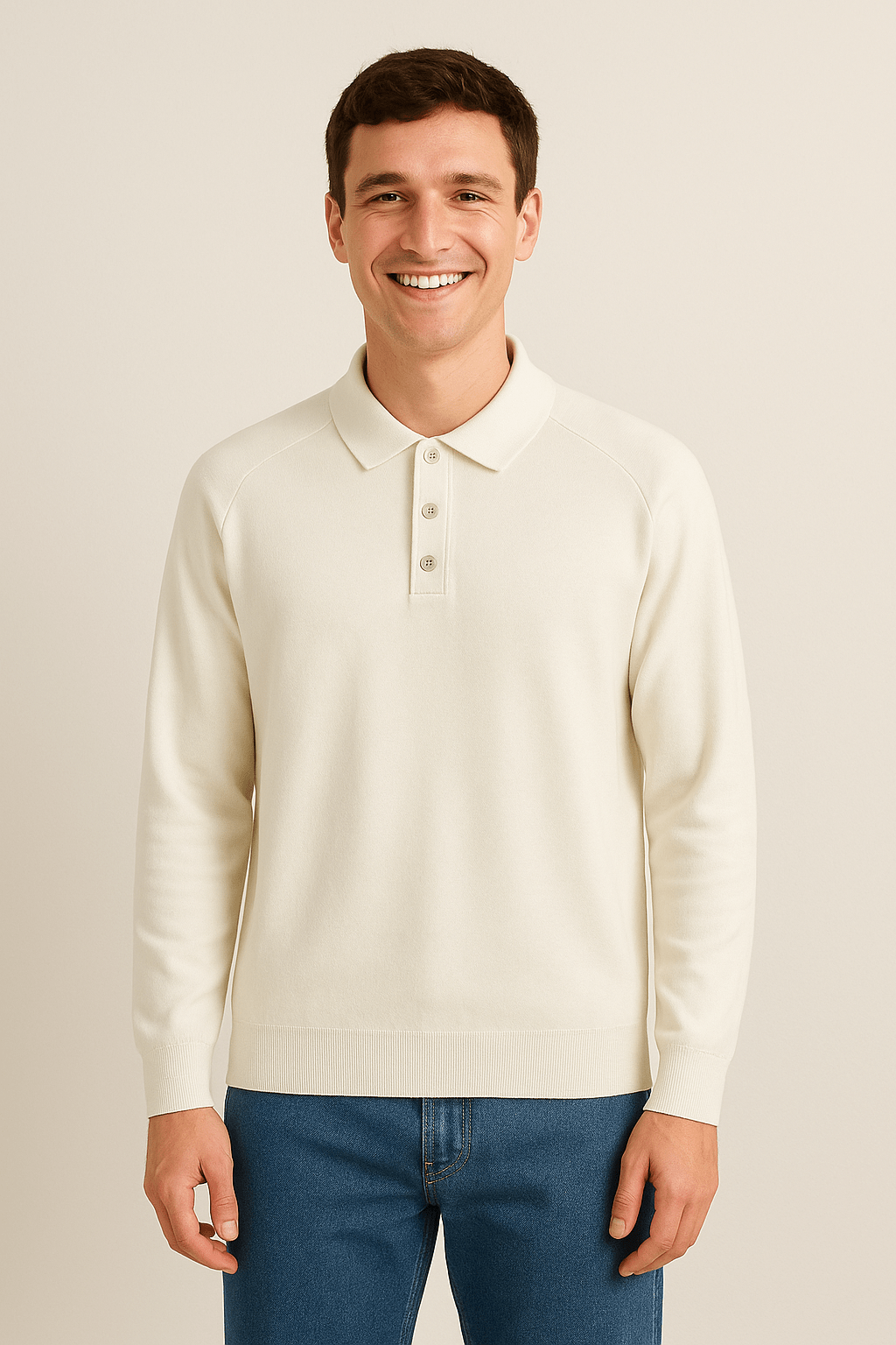 Langarm Poloshirt