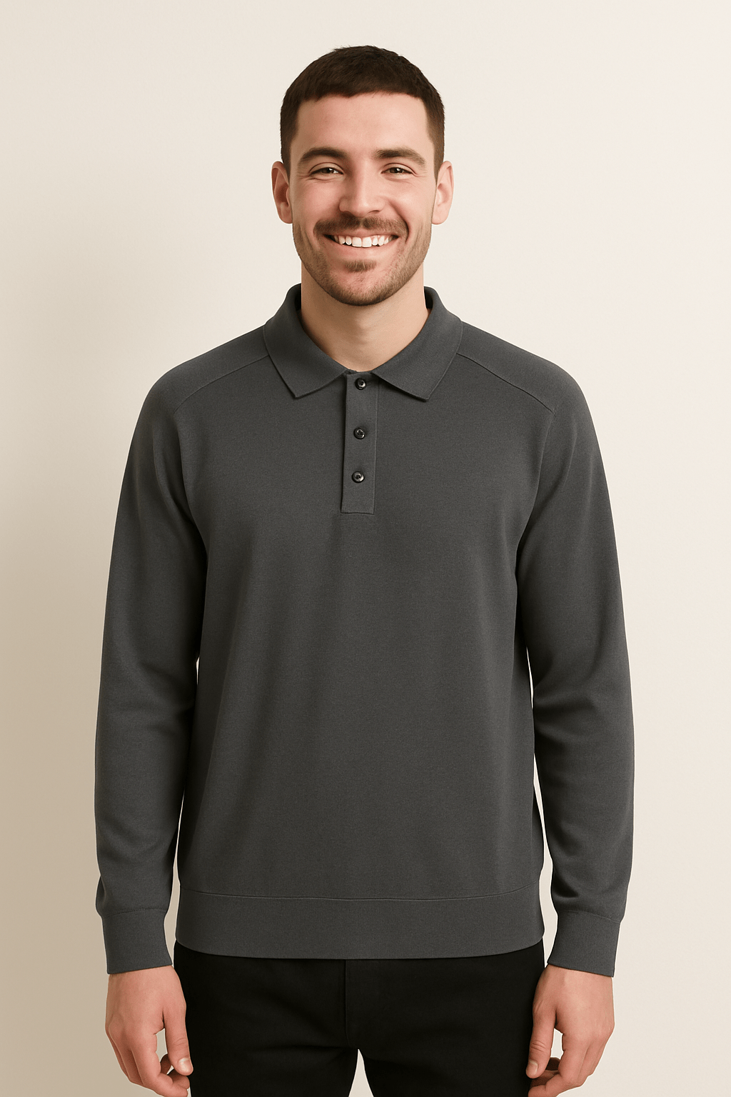 Langarm Poloshirt