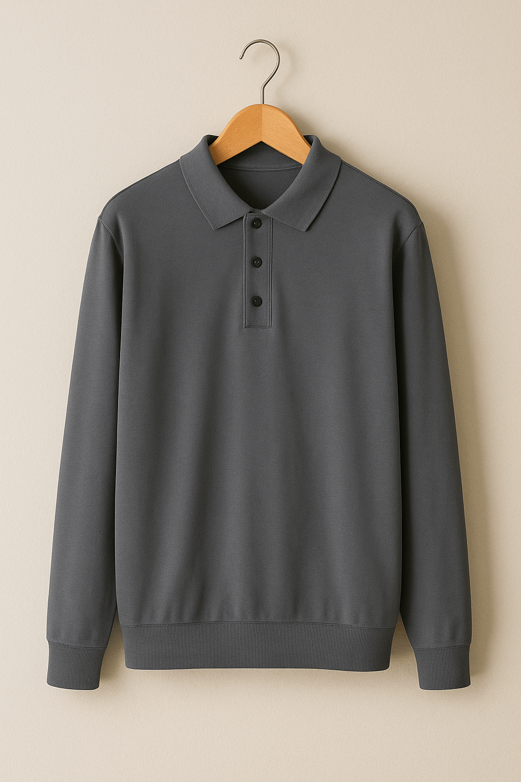 Langarm Poloshirt