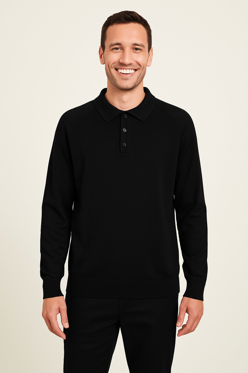 Langarm Poloshirt
