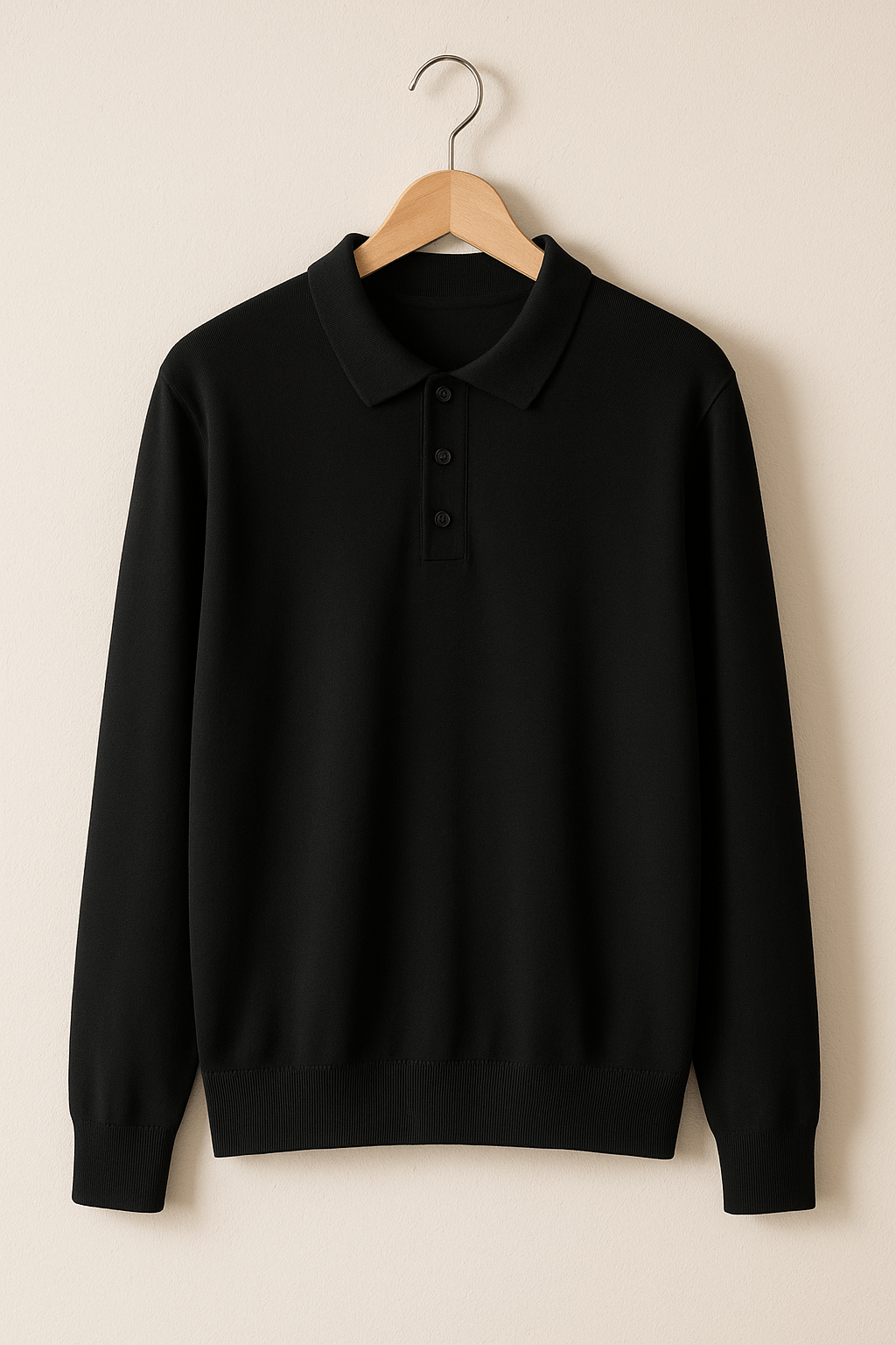 Langarm Poloshirt