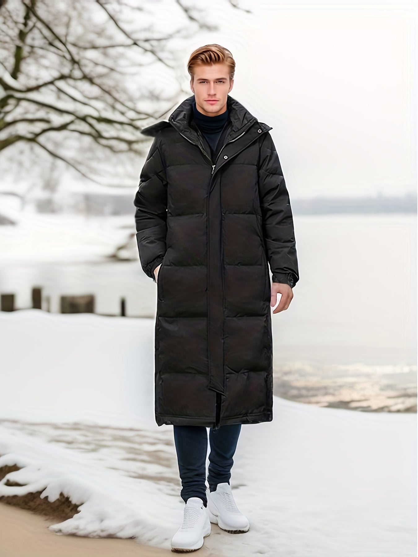 Wattierte Winterjacke mit Kapuze