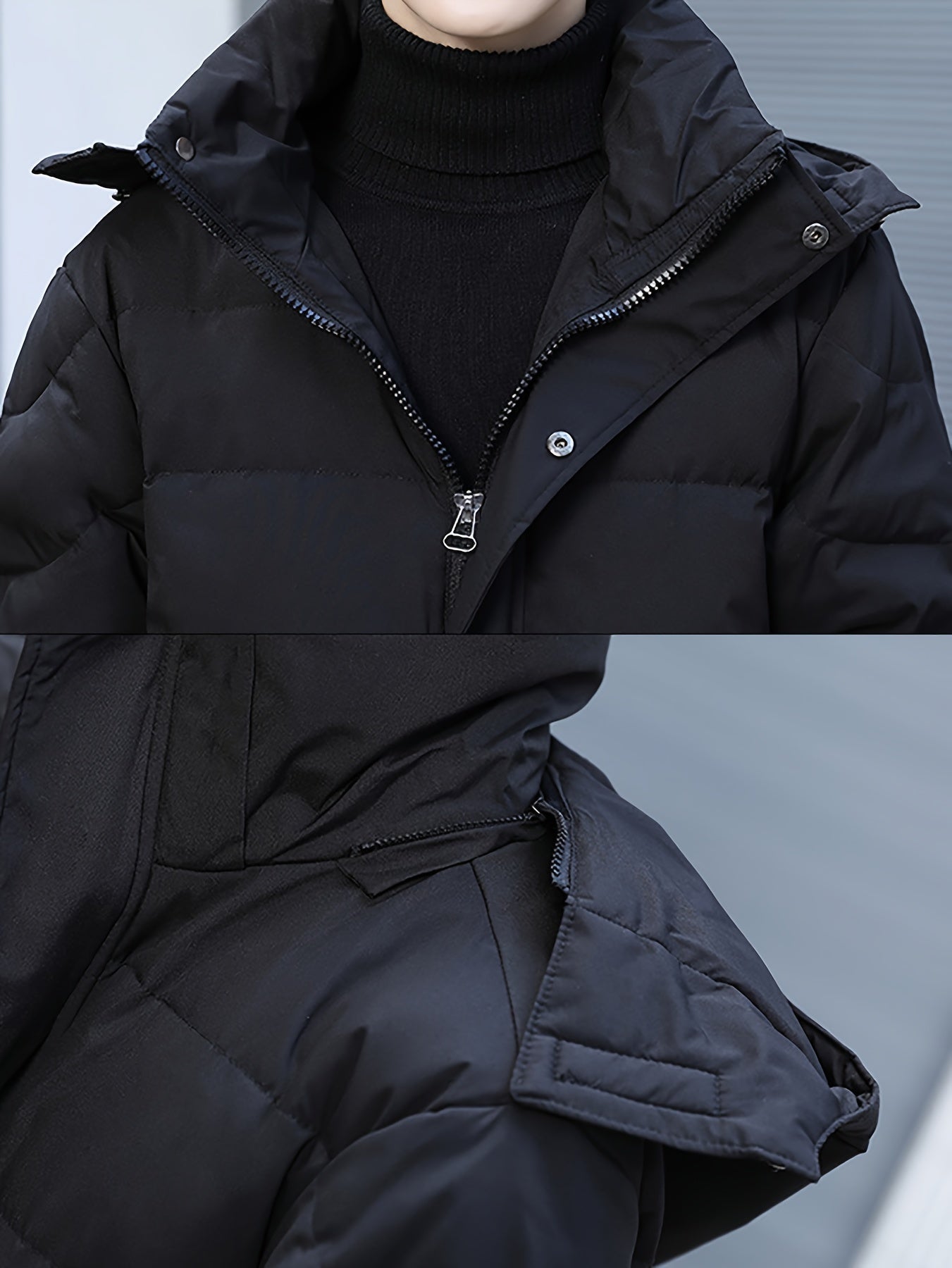 Wattierte Winterjacke mit Kapuze