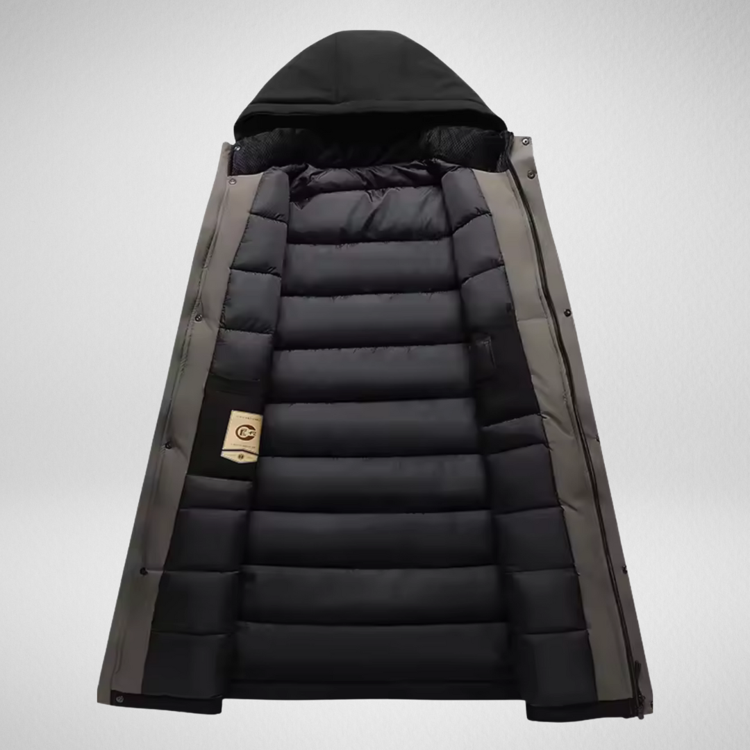 Lange Winterjacke Herren – Gefütterte, Wasserdichte Parka-Jacke mit Kapuze und Praktischen Taschen in Verschiedenen Farben 6