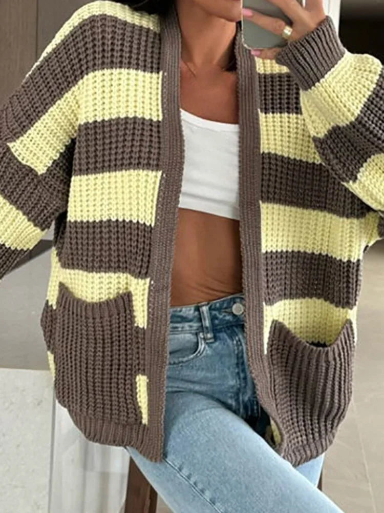 Maglione da donna casual con scollo a V