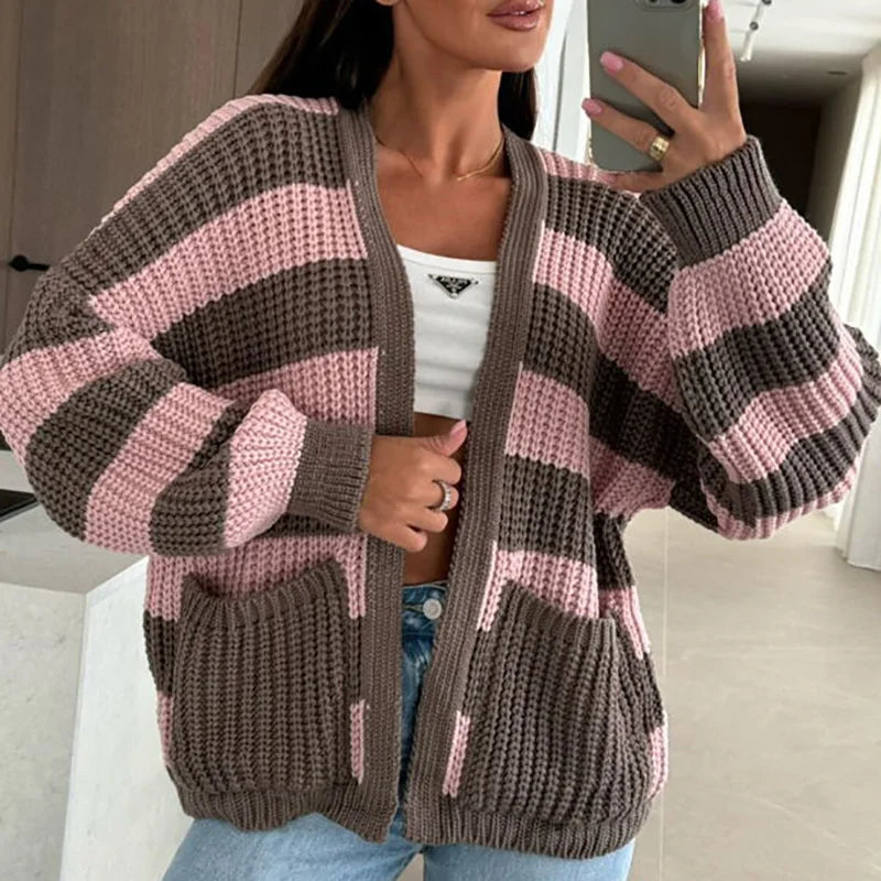Maglione da donna casual con scollo a V