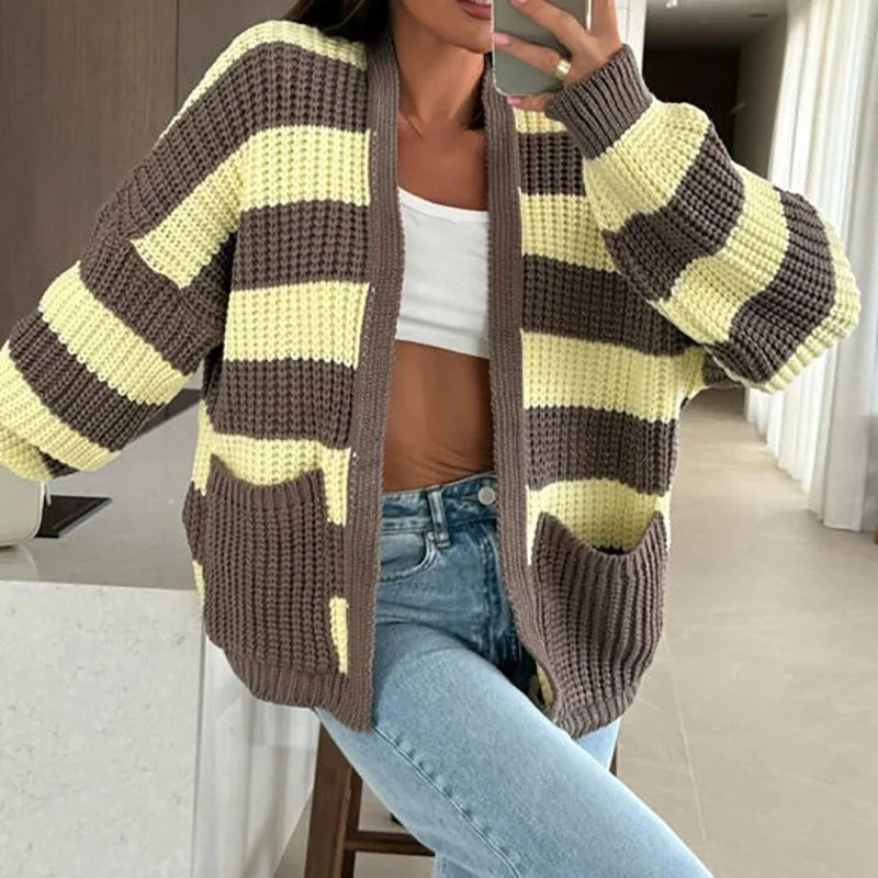 Maglione da donna casual con scollo a V