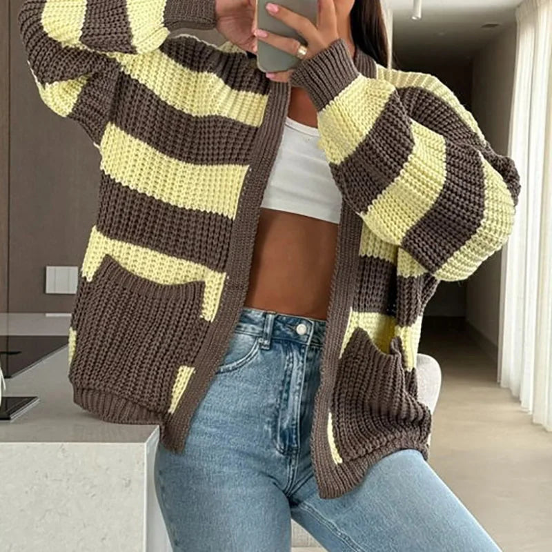 Maglione da donna casual con scollo a V