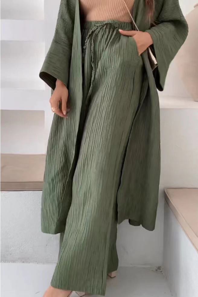Lässiges Damen Strickjacken und Hosen-Set