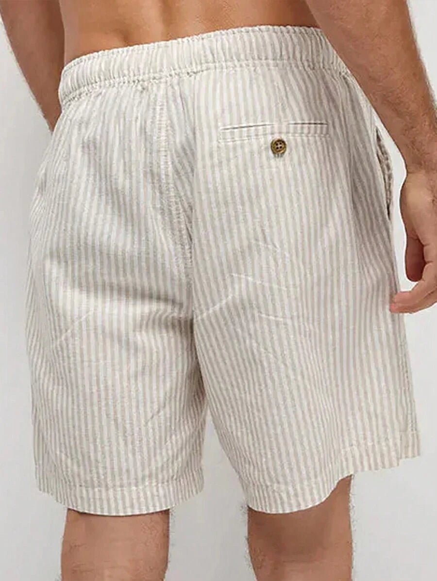 Leichte Gestreifte Freizeitshorts für Herren mit Elastischem Bund