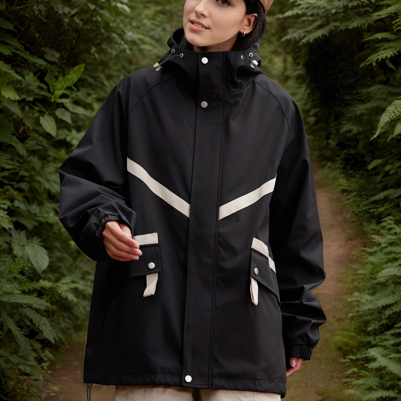 Leichte Wasserdichte Jacke Damen mit Kapuze