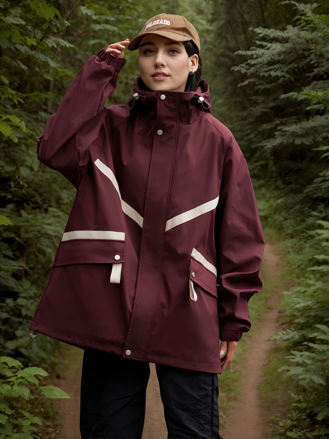Leichte Wasserdichte Jacke Damen mit Kapuze