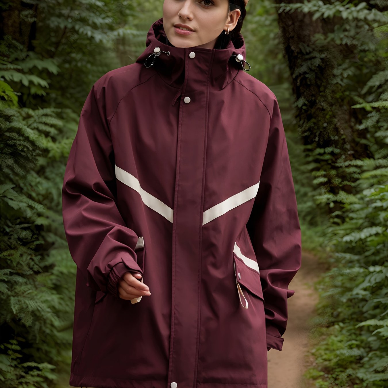 Leichte Wasserdichte Jacke Damen mit Kapuze