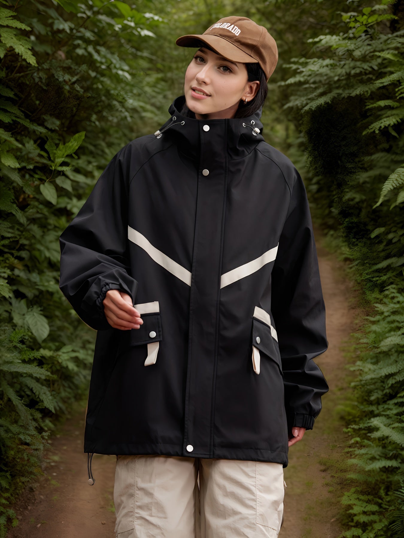 Leichte Wasserdichte Jacke Damen mit Kapuze