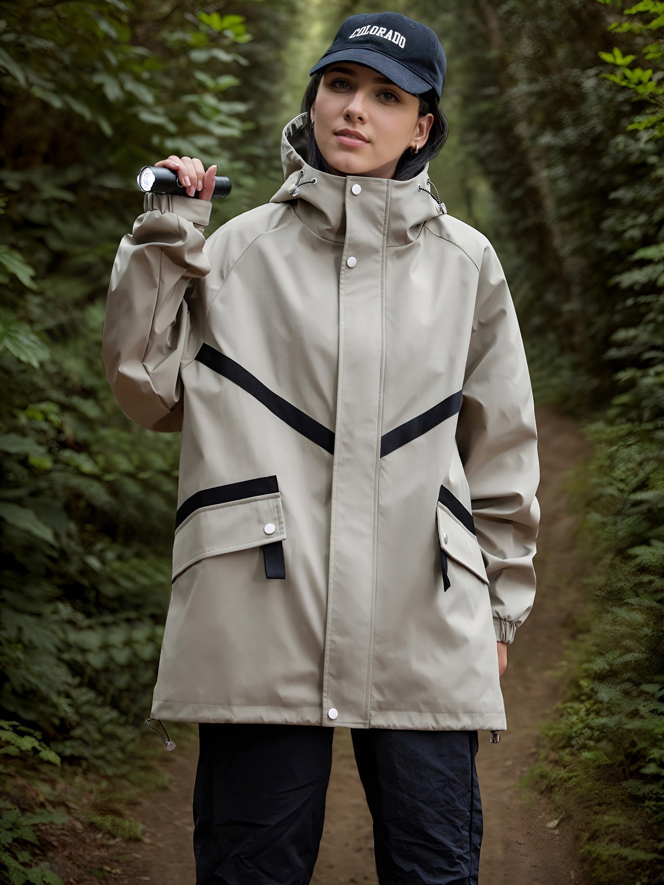Leichte Wasserdichte Jacke Damen mit Kapuze
