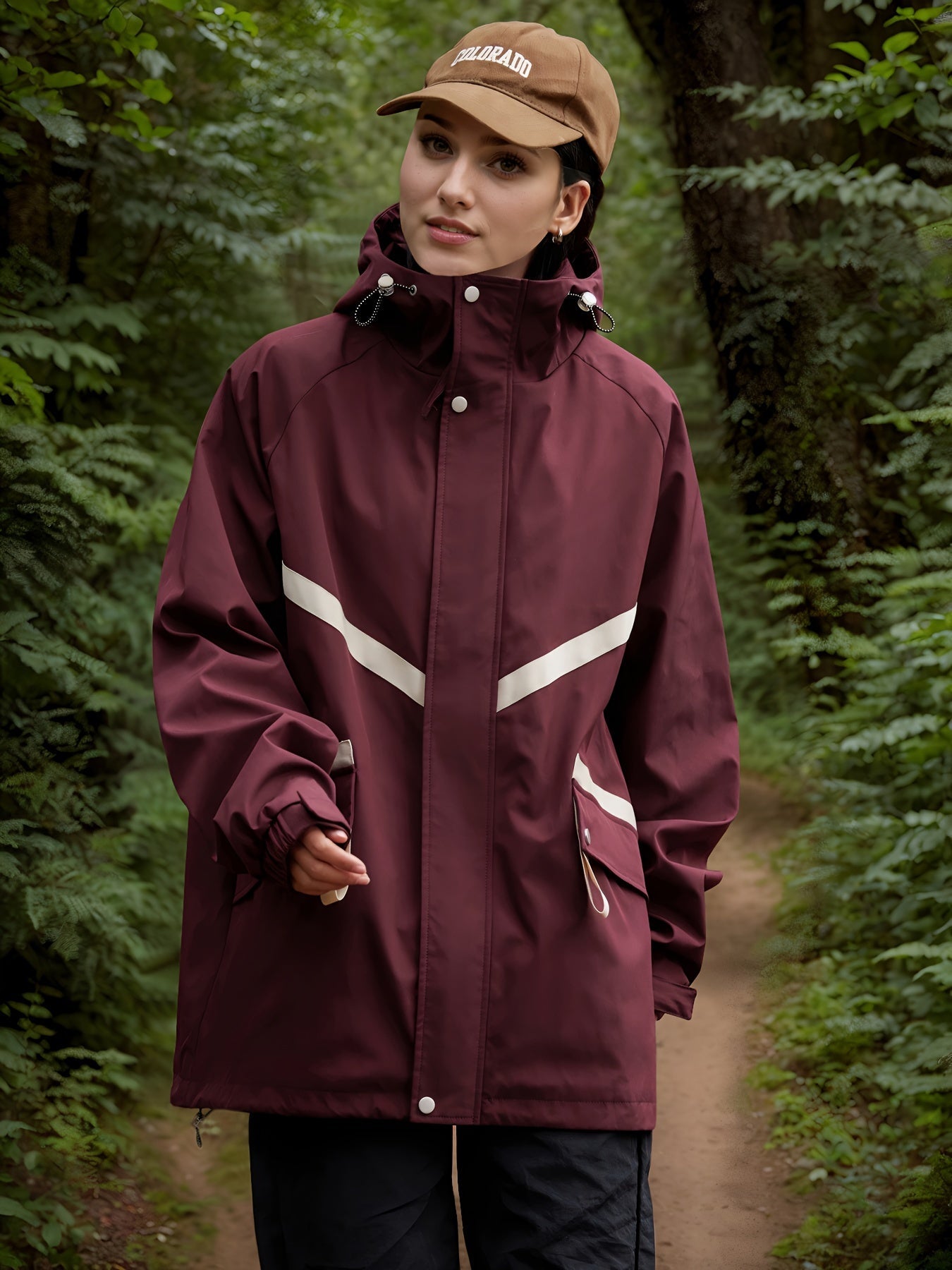 Leichte Wasserdichte Jacke Damen mit Kapuze