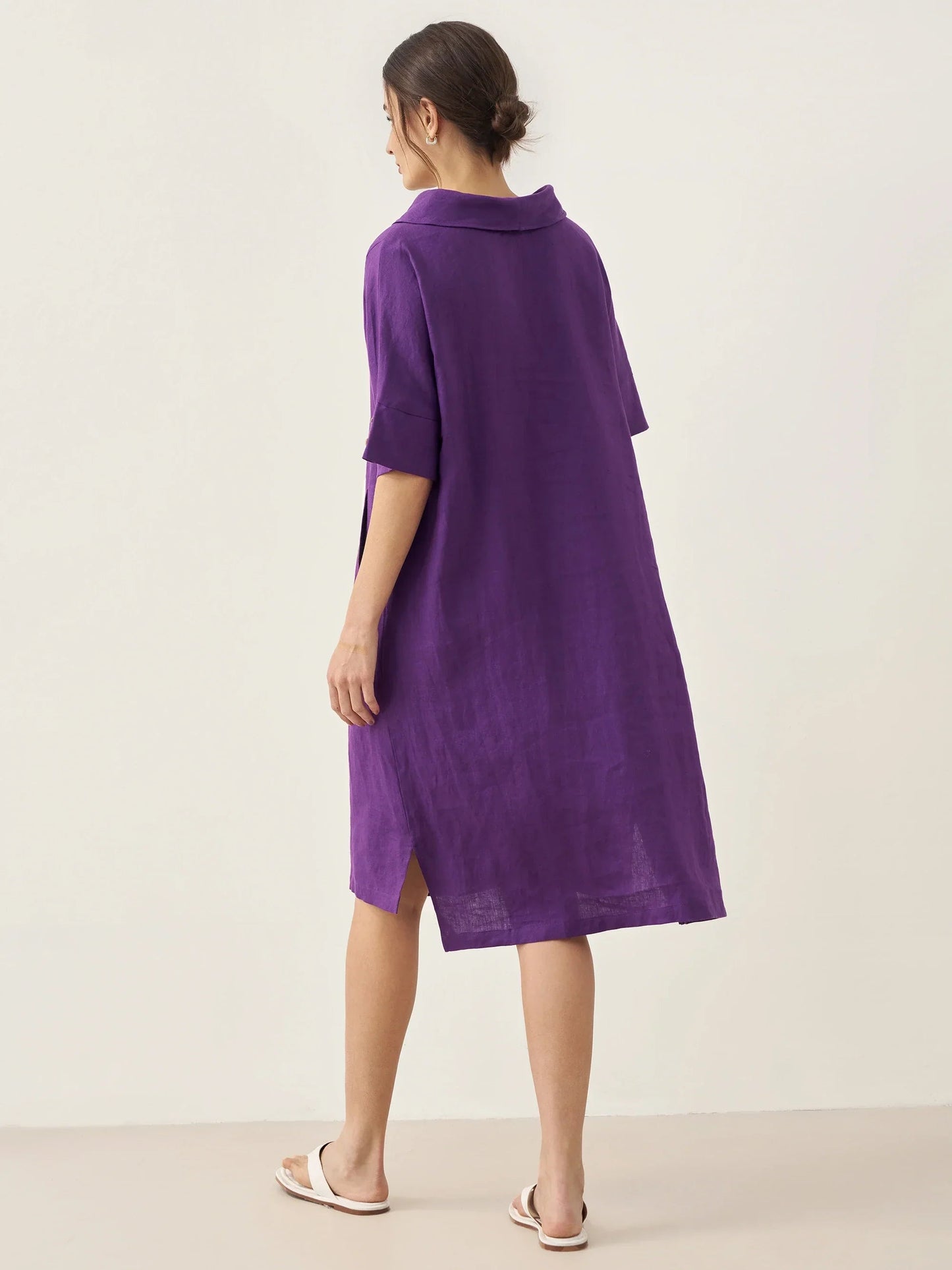 Linen V-neck Dress for Women