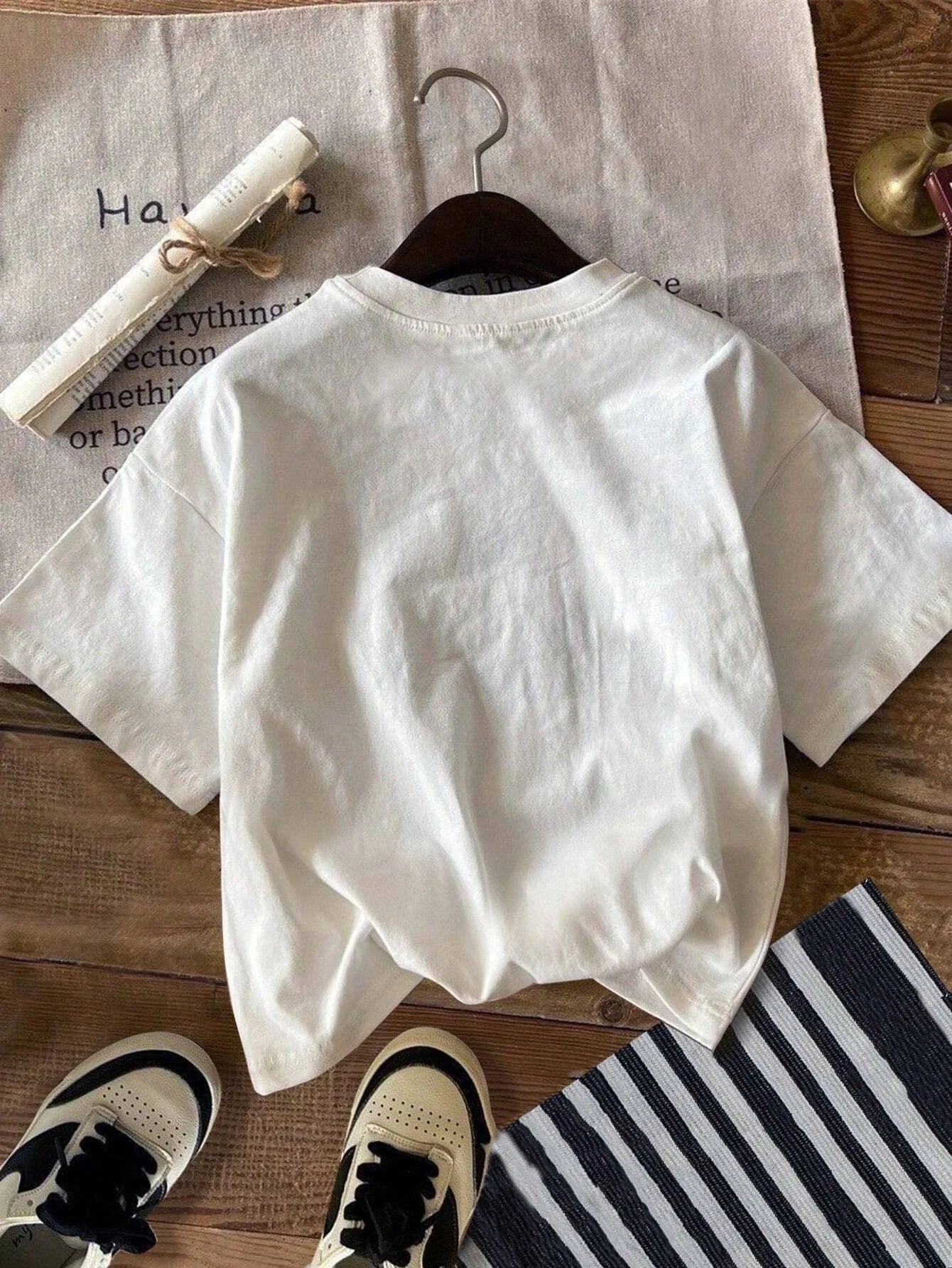Leopard Bow Print T-Shirt für Damen