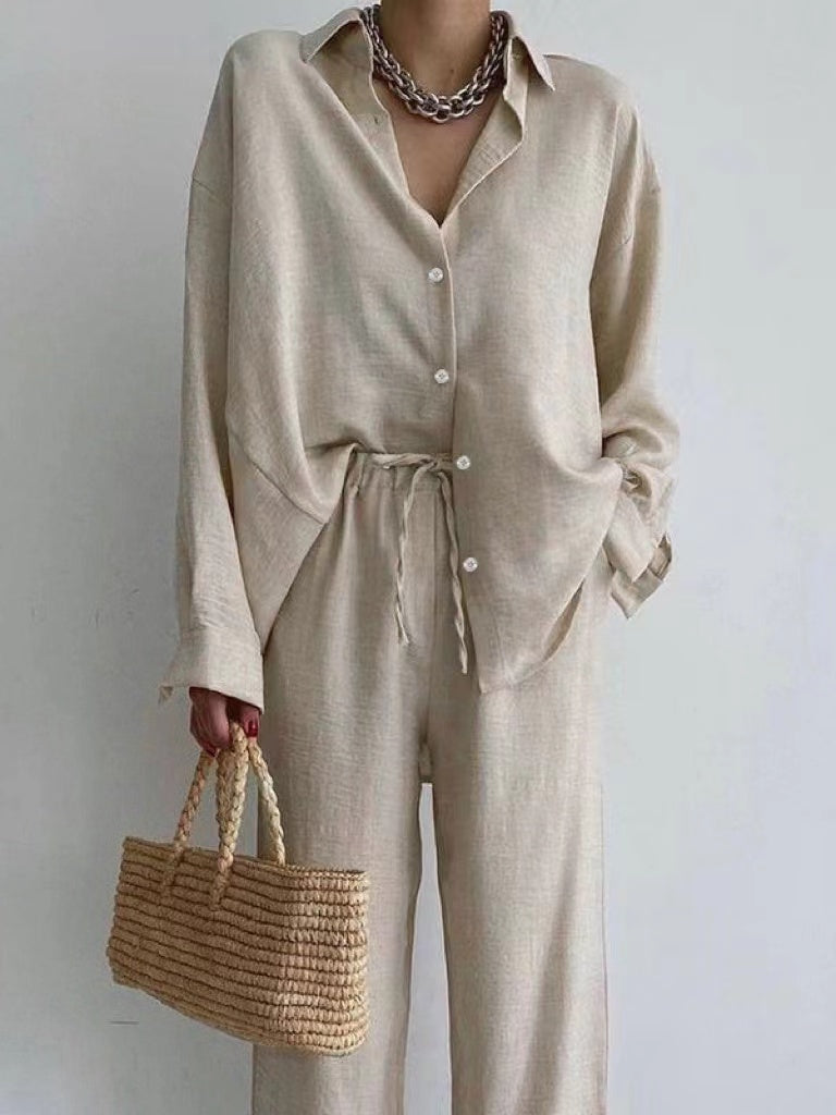 Variant image for Aimee | Leinenblusenset für Damen mit weiter Hose, Sommer Eleganz-1