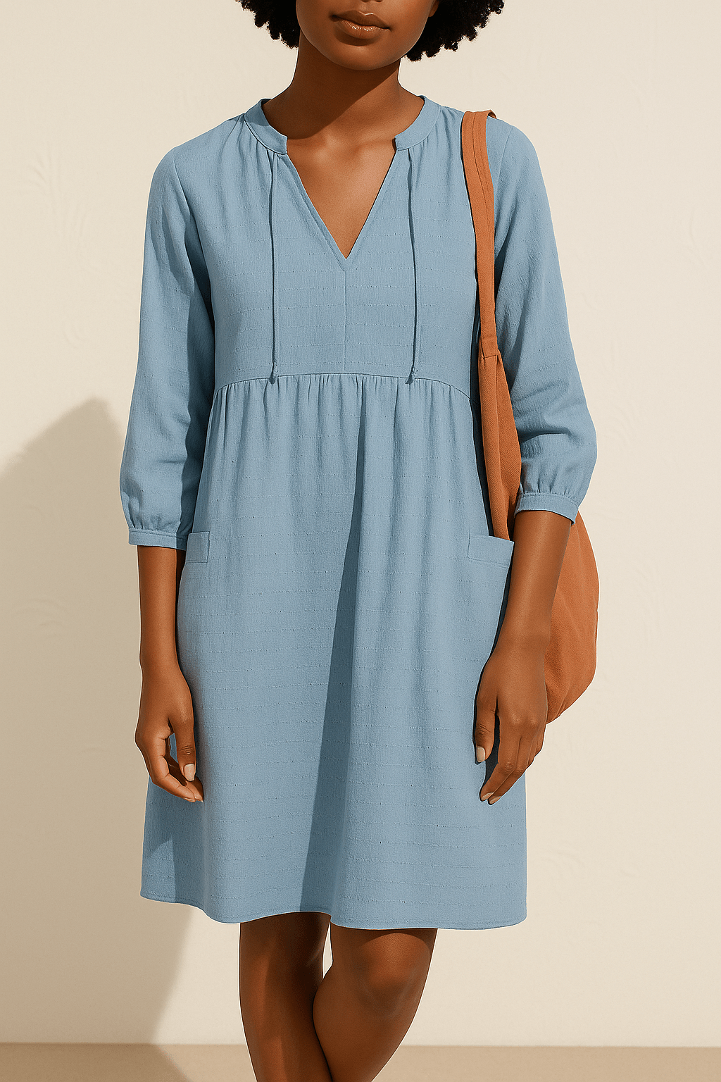 Vestito camicia largo in tessuto leggero