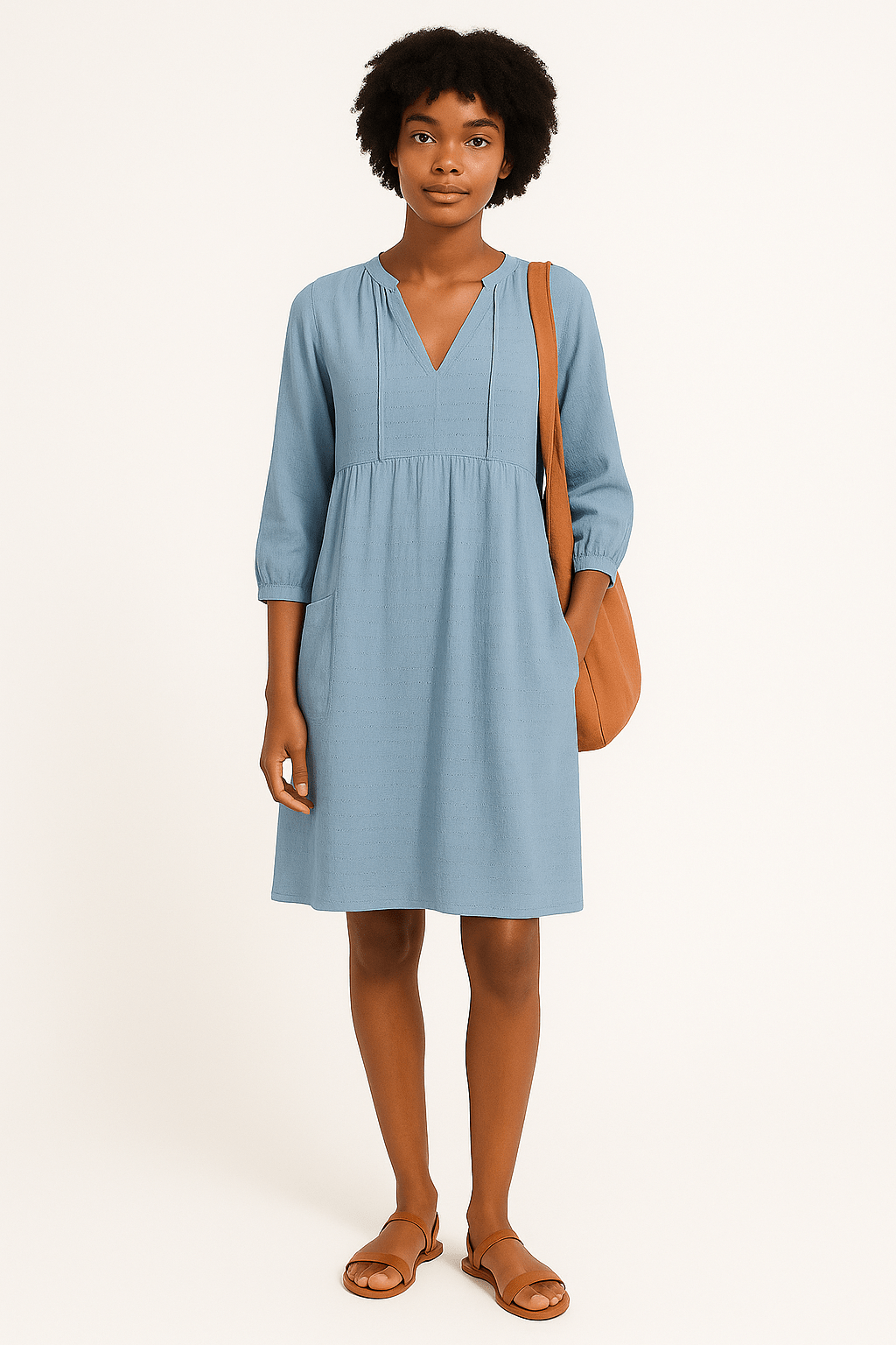 Vestito camicia largo in tessuto leggero
