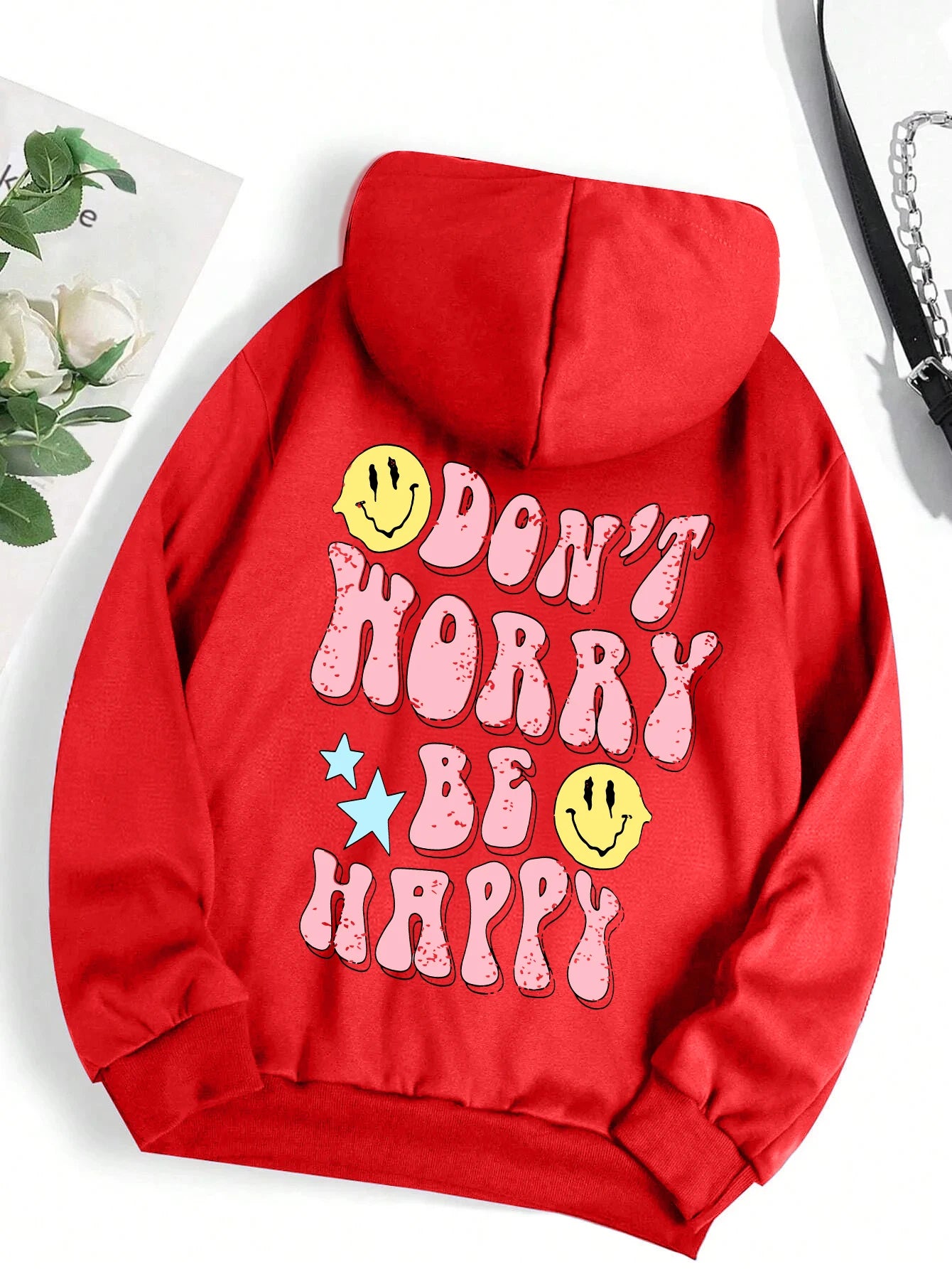 Don't Worry Be Happy Hoodie für Damen