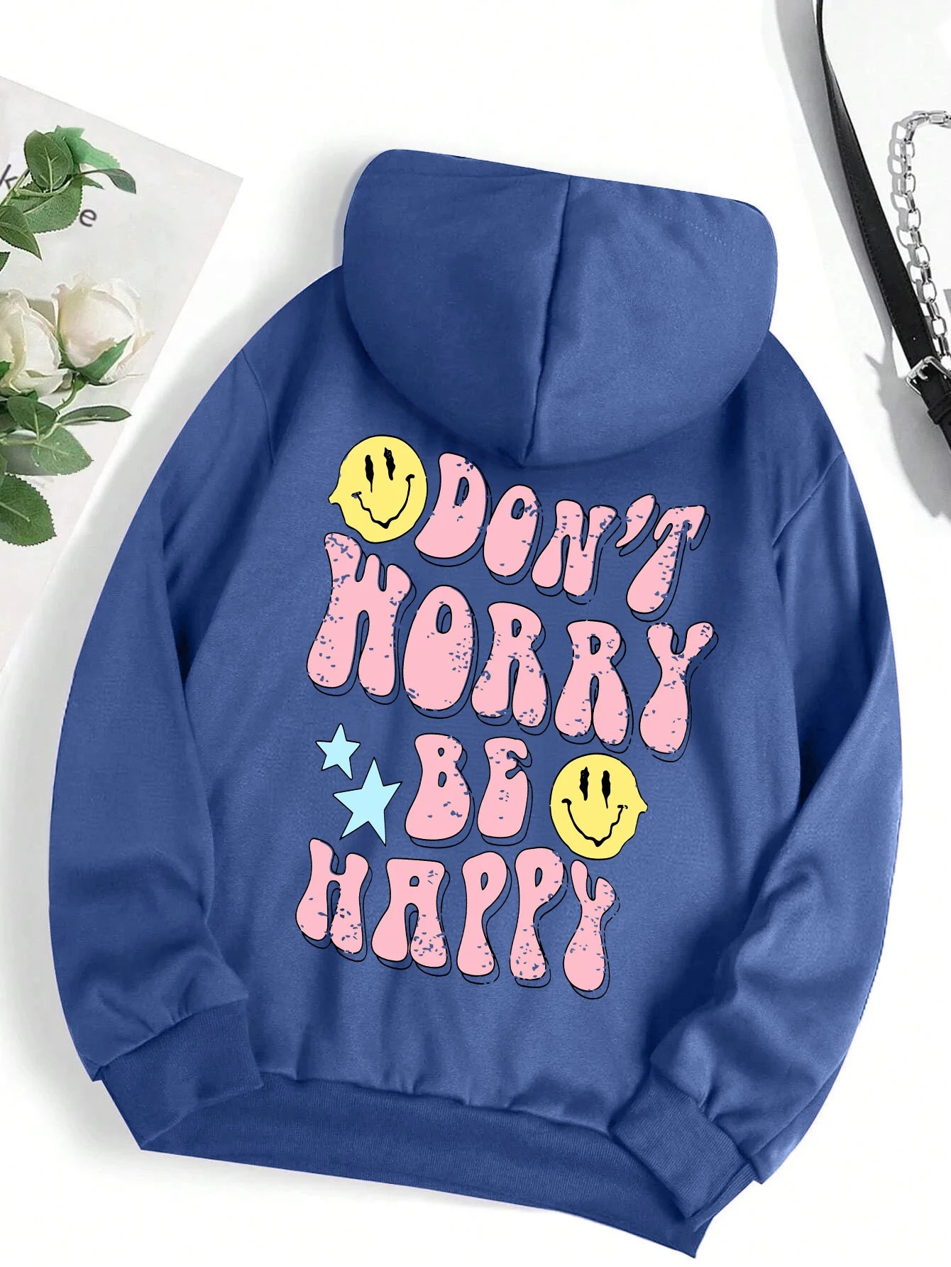 Don't Worry Be Happy Hoodie für Damen