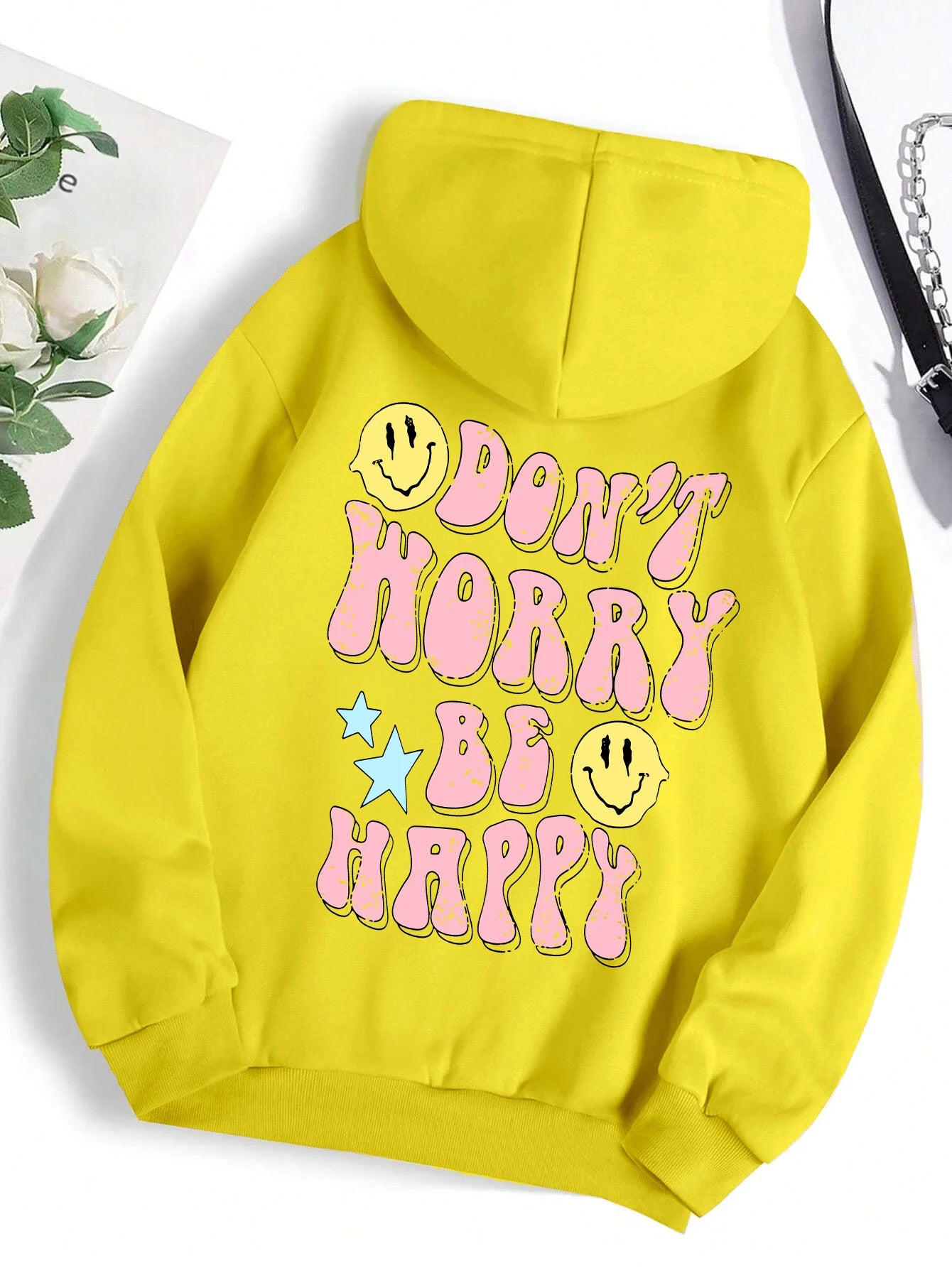 Don't Worry Be Happy Hoodie für Damen