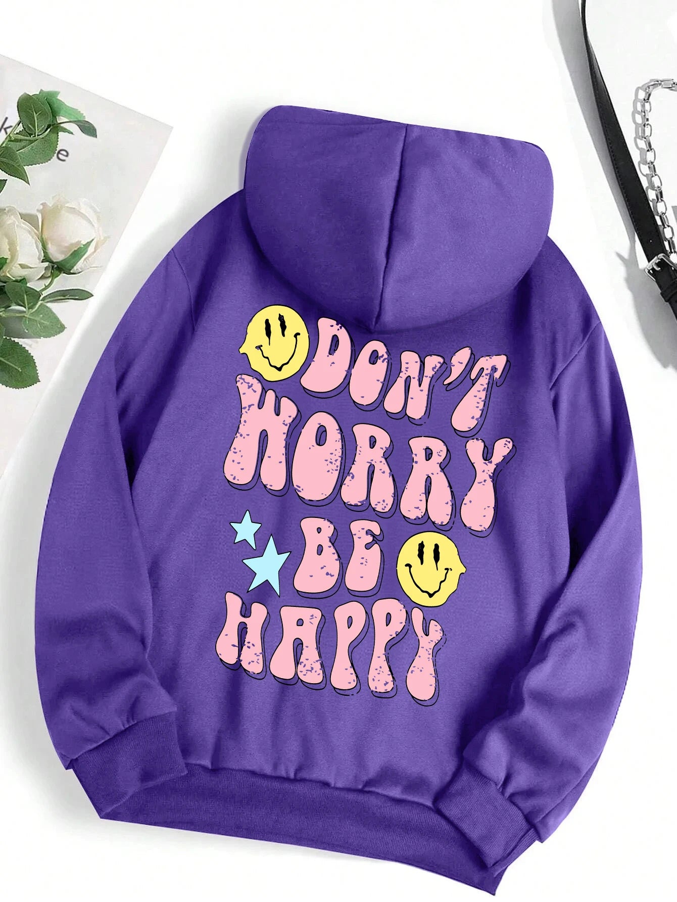 Don't Worry Be Happy Hoodie für Damen