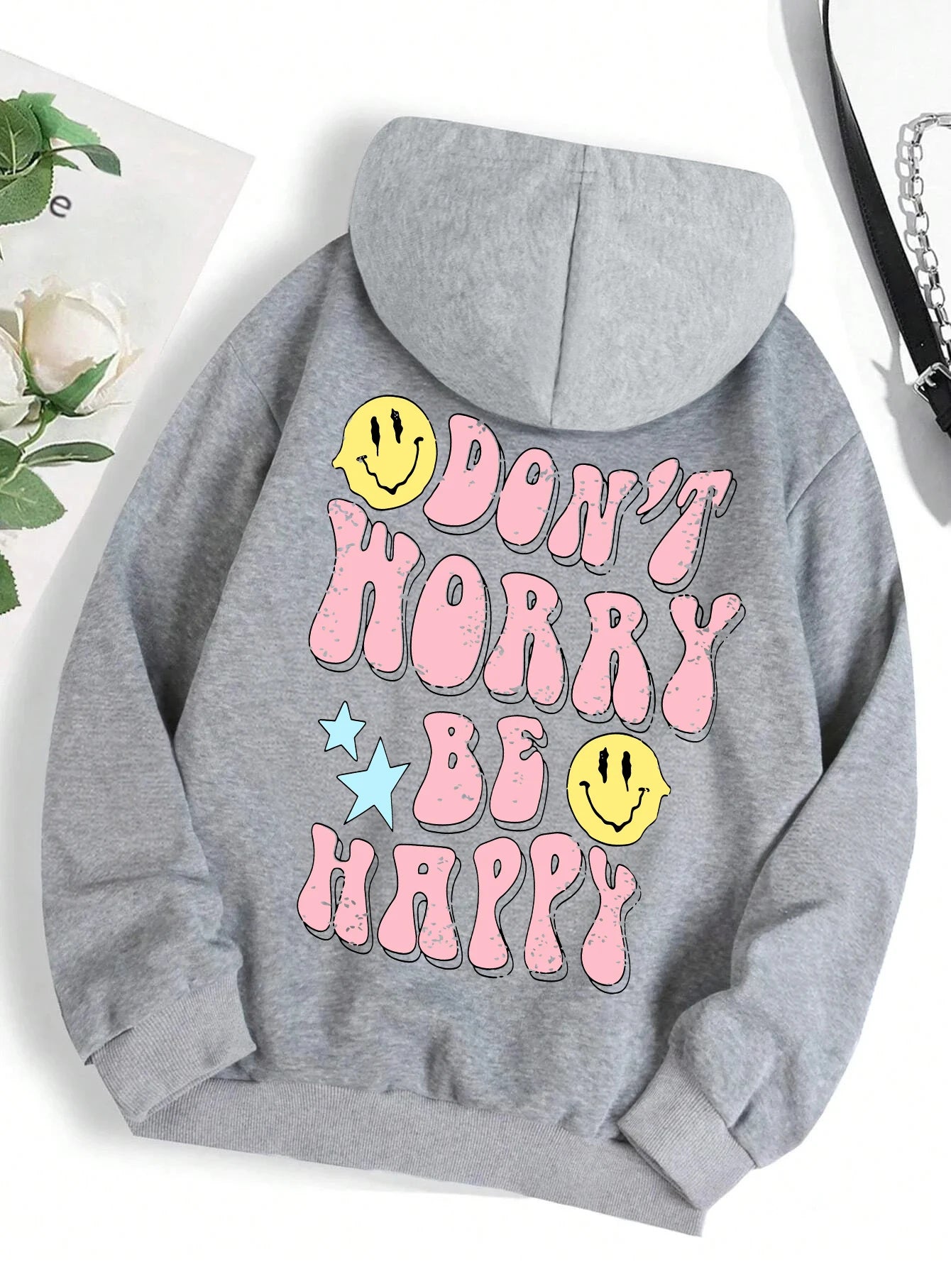 Don't Worry Be Happy Hoodie für Damen